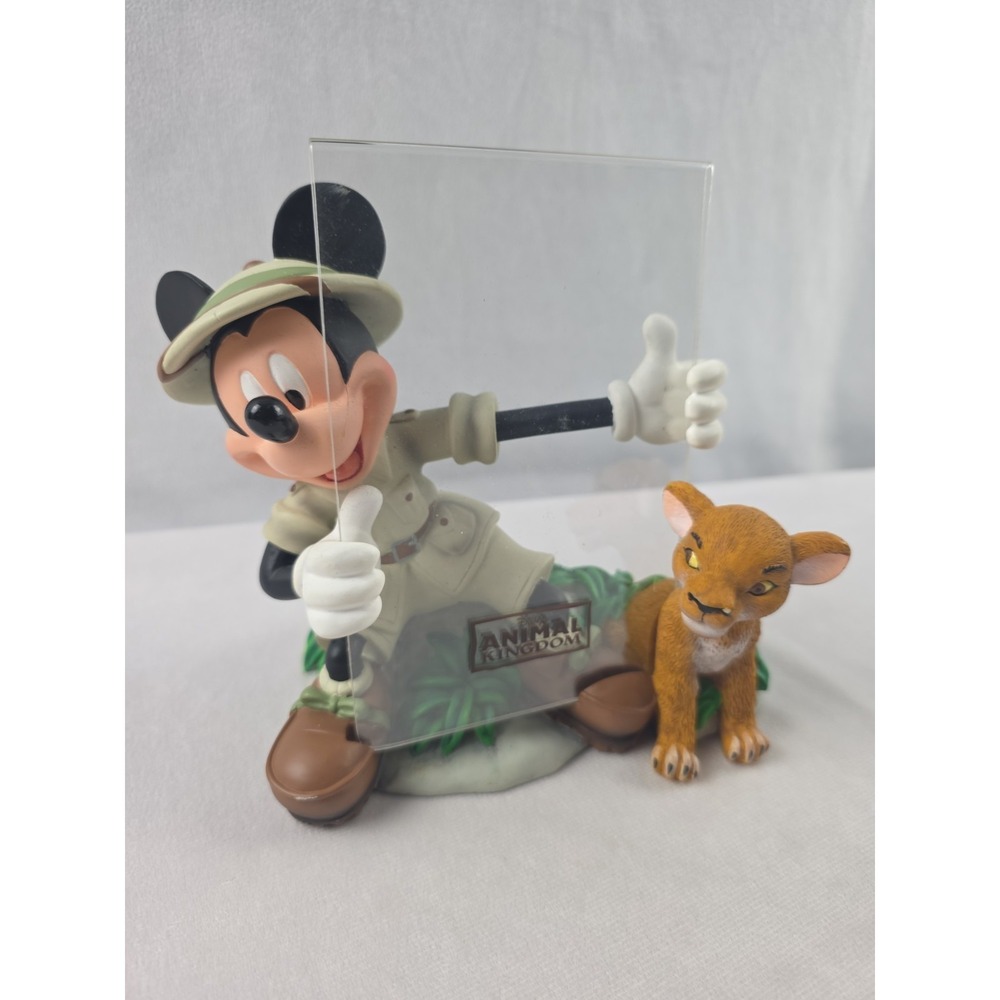 Vintage2004 DISNEY WORLD ANIMAL KINGDOOM SAFARI MICKEY MOUSE &LION Picture Frame
